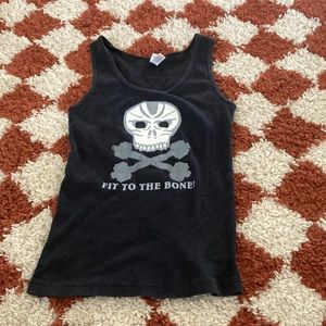 Goth skull fit to the bone tank top